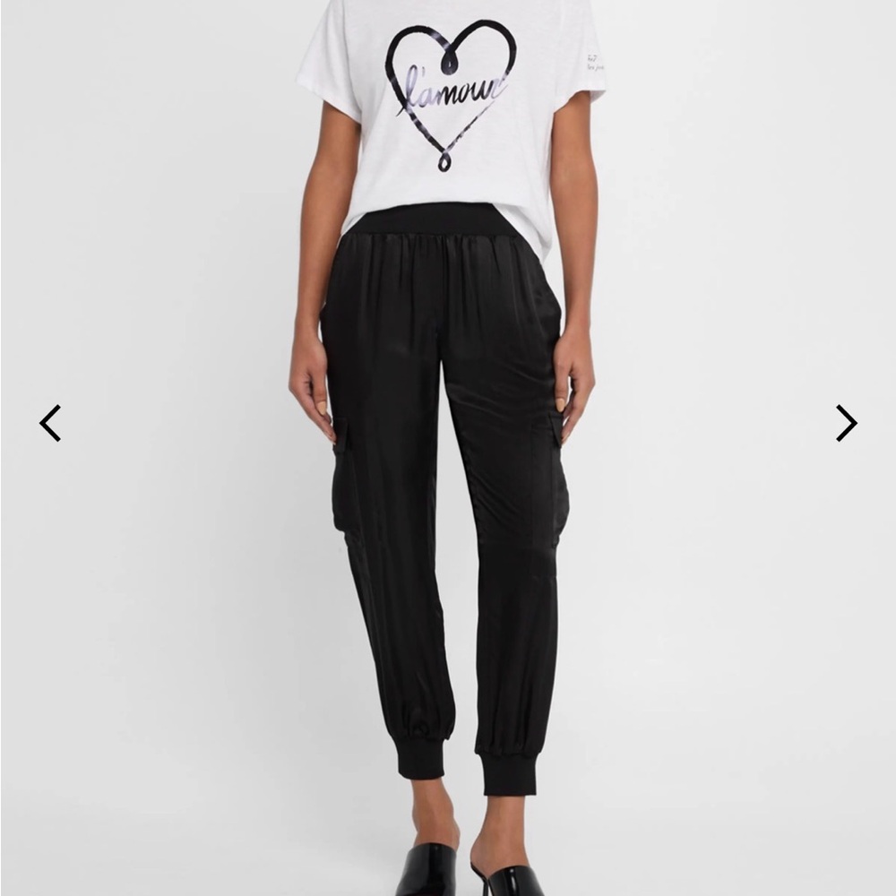 Cinq à Sept Black Cargo Joggers